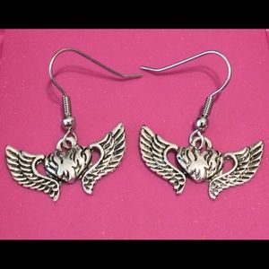 Pewter Angel Wings Earrings